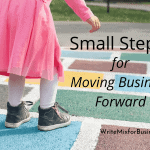 Small Steps for Moving Business Forward Title Visual